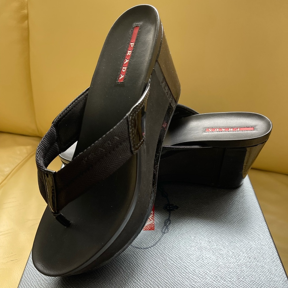 Prada Platform Thong Slides